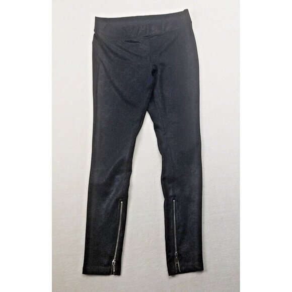 Free People‎ The Midnight Vegan Suede Faux Leather Leggings Black women's M - Picture 1 of 10